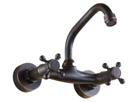 Vòi chậu nóng lạnh gắn tường đồng thau Haduvico VR052