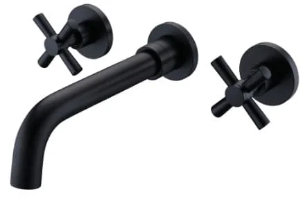 Vòi chậu nóng lạnh gắn tường đồng thau Haduvico VR053