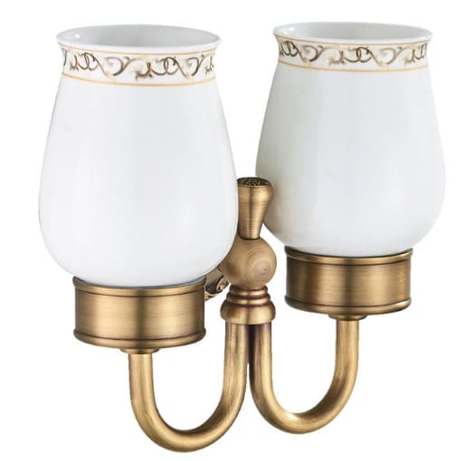 Giá để cốc đôi bằng đồng Haduvico PK032M