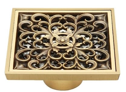 Phễu thoát sàn hoa văn bằng đồng Haduvico HD001