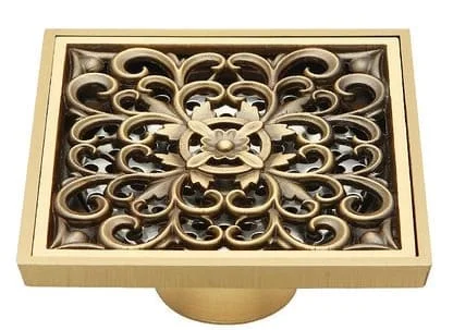 Phễu thoát sàn hoa văn bằng đồng Haduvico HD001