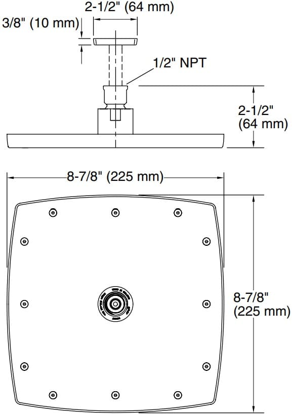 Bản vẽ bát sen 1 chức năng Kallista P21515-00-AD