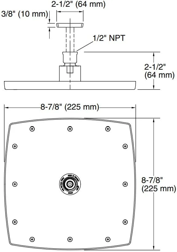 Bản vẽ bát sen 1 chức năng Kallista P21515-00-AD