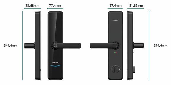 Bản vẽ kỹ thuật Khóa Cửa Thông Minh PHILIPS DDL603E-HWS 