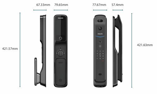 Bản vẽ kỹ thuật khóa cửa thông Minh PHILIPS DDL709-7HWS