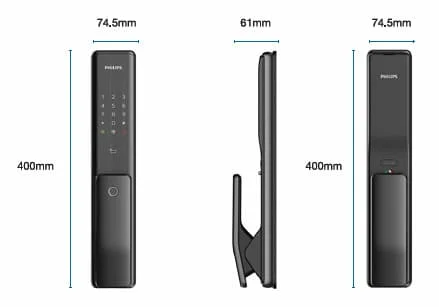 Bản vẽ kỹ thuật khóa cửa thông minh PHILIPS Alpha