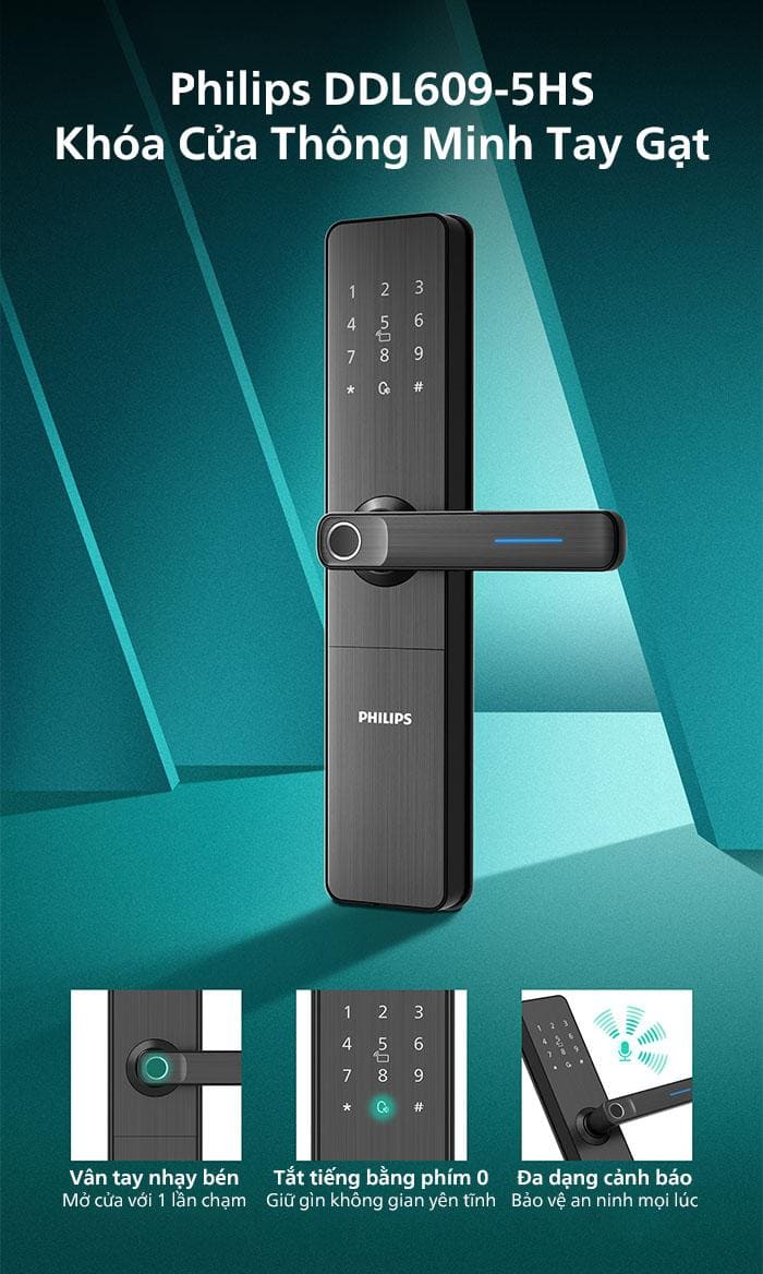 Khóa Cửa Thông Minh PHILIPS DDL609-5HS