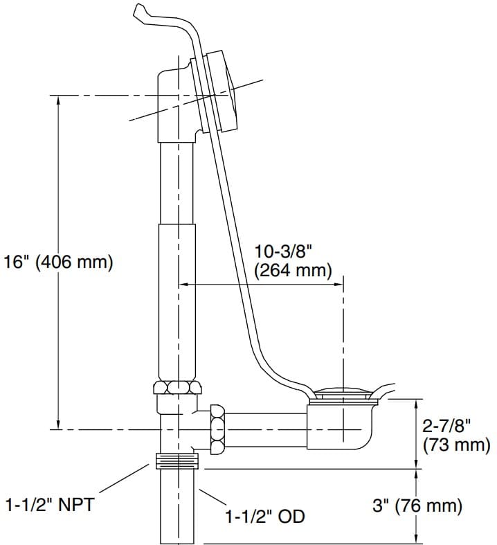 Bản vẽ bộ xả bồn tắm Kallista P21575-00-AG
