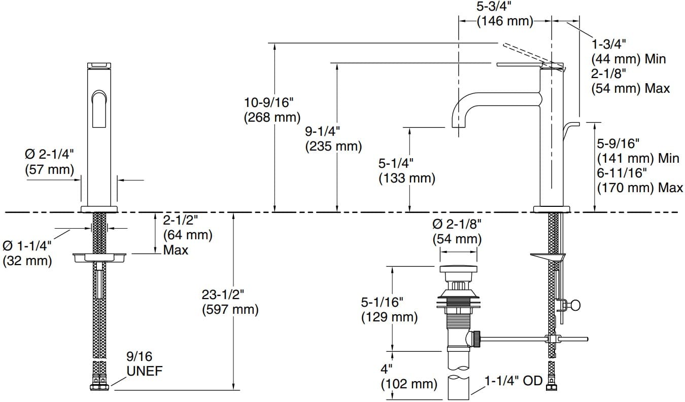 Bản vẽ vòi lavabo Kallista P26611