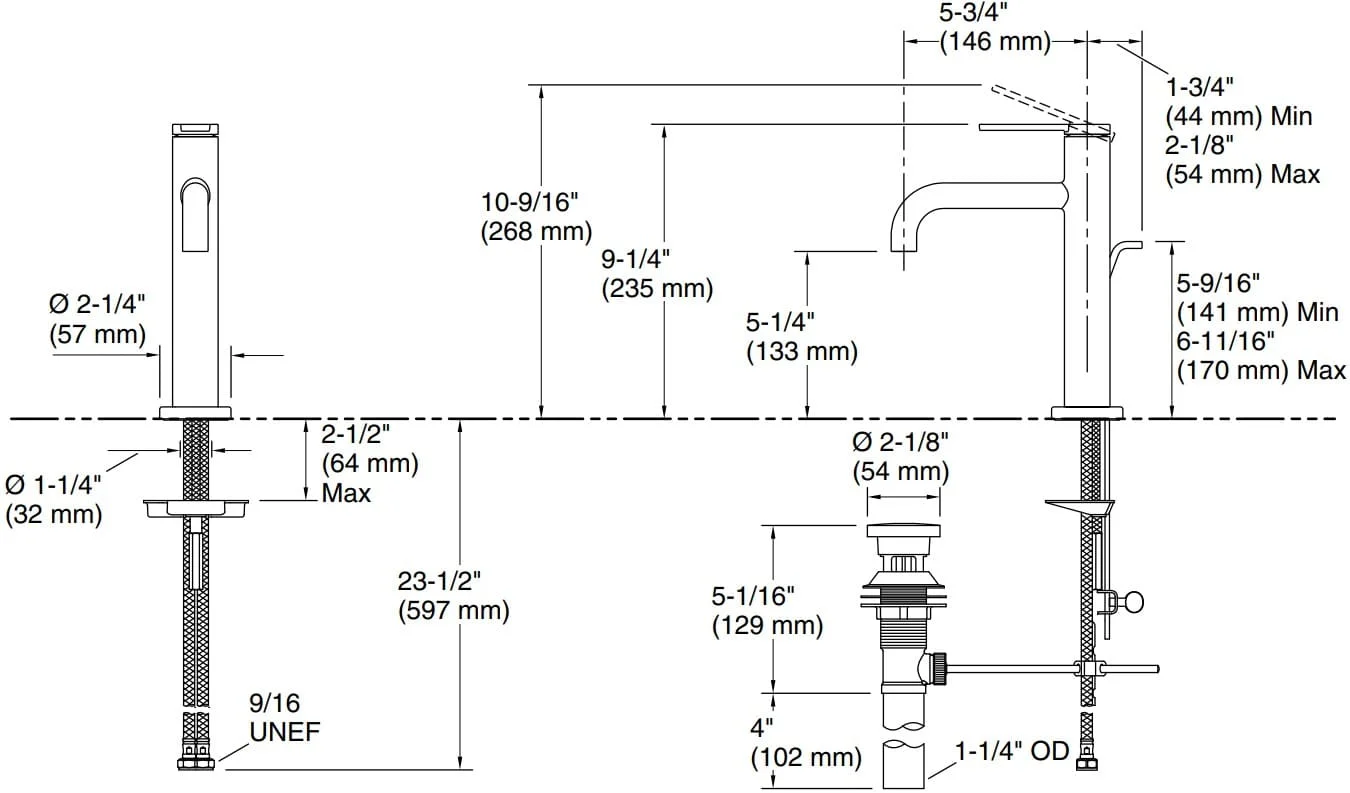 Bản vẽ vòi lavabo Kallista P26611