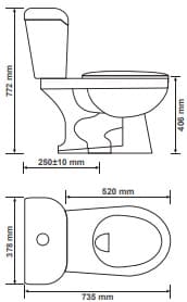 Bồn vệ sinh 1 khối Primier P13-003-WH Thái Lan