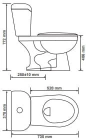 Bồn vệ sinh 1 khối Primier P13-003-WH Thái Lan