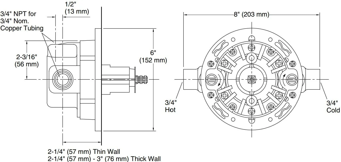 Bản vẽ van âm sen tắm Kallista P29306-WS-NA