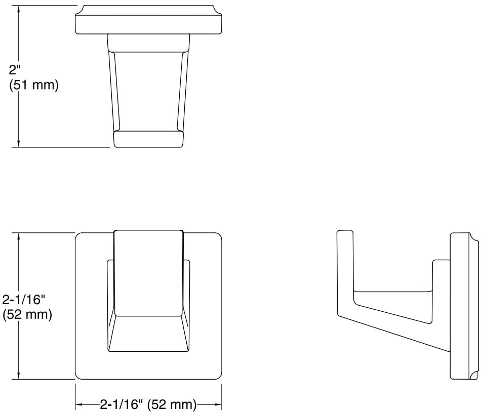 Bản vẽ móc treo quần áo Kallista P30681