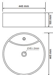 Bản vẽ chậu rửa mặt bàn đá Premier P02-001-WH