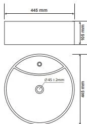 Bản vẽ chậu rửa mặt bàn đá Premier P02-001-WH