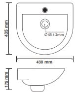 Bản vẽ chậu rửa mặt treo tường Premier P05-003-WH