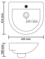 Chậu treo tường Premier P05-004-WH