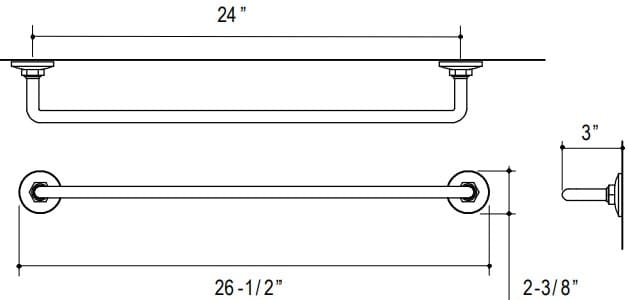 Bản vẽ giá khăn đơn Kallista P31200