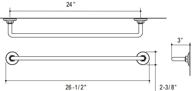 Bản vẽ giá khăn đơn Kallista P31200