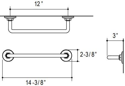 Bản vẽ giá khăn đơn Kallista P31201