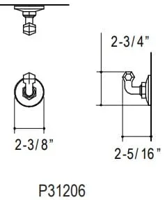 Bản vẽ móc treo quần áo Kallista P31206
