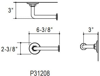 Bản vẽ giá treo giấy Kallista P31208