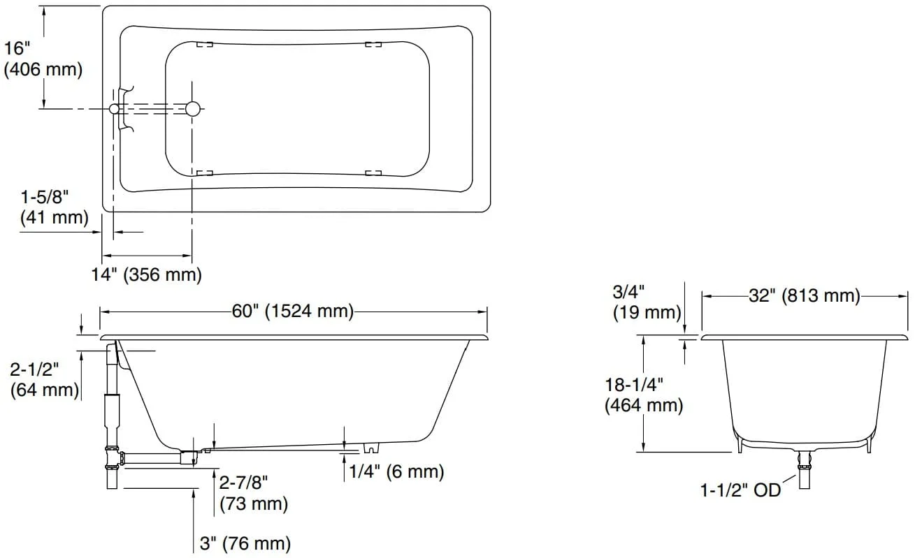 Bản vẽ bồn tắm Kallista P50014-BA-0