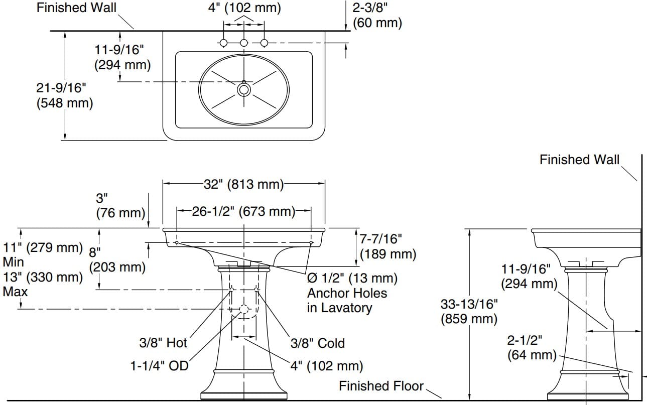 Bản vẽ lavabo Kallista P72037-00-0