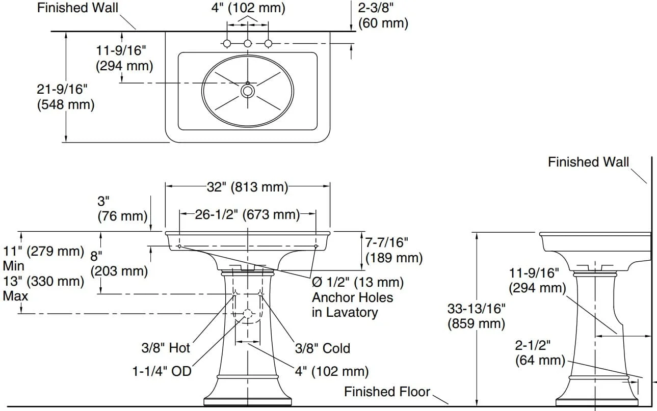 Bản vẽ lavabo Kallista P72037-00-0