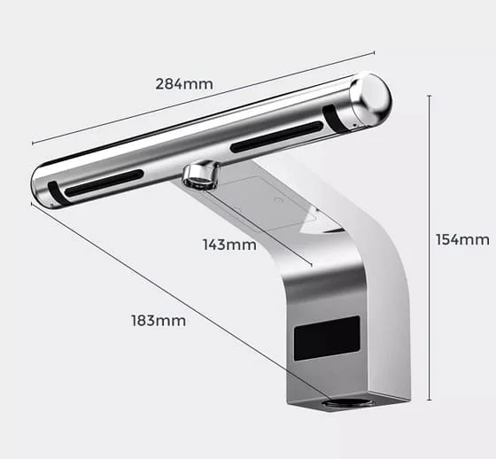 Bản vẽ kỹ thuật vòi lavabo cảm ứng kết hợp máy sấy tay Miken HSD-A3871 