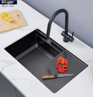 Chậu rửa bát 1 hố màu đen Kluger KWU8161FB-S70