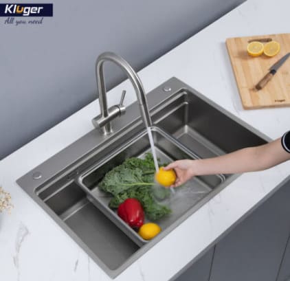 Chậu rửa bát 1 hố Kluger KWF8161FS-S76 PLUS