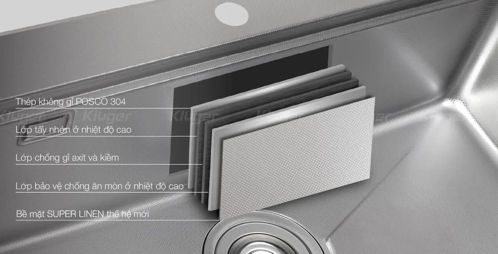 Chậu rửa bát 1 hố Kluger KH8048SL-S80 PLUS