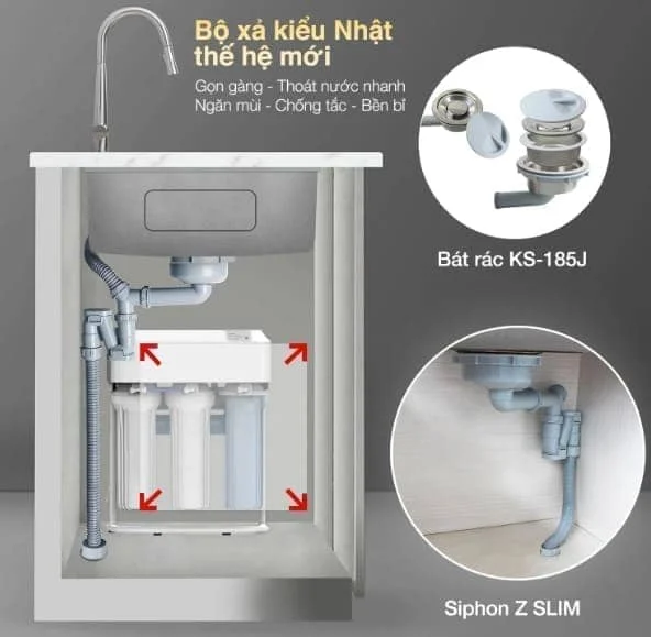 Chậu rửa bát 1 hố Kluger KT8050FB-S80 Plus