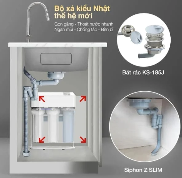 Chậu rửa bát 1 hố Kluger KT8050FS-S80 Plus