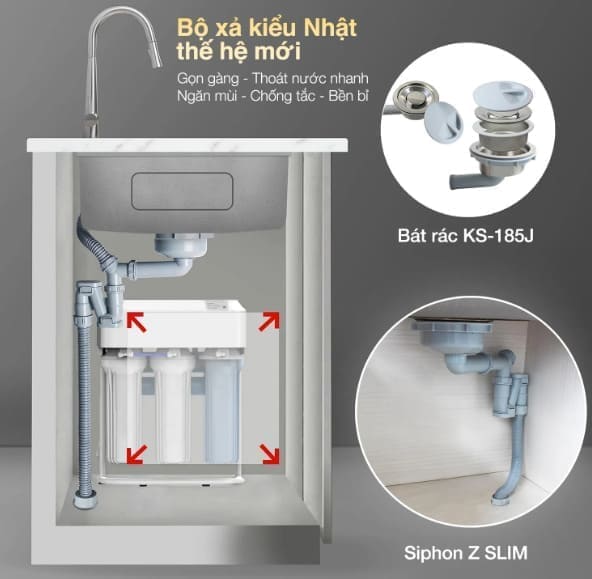 Chậu rửa bát 1 hố Kluger KT8050SL-S80 Plus