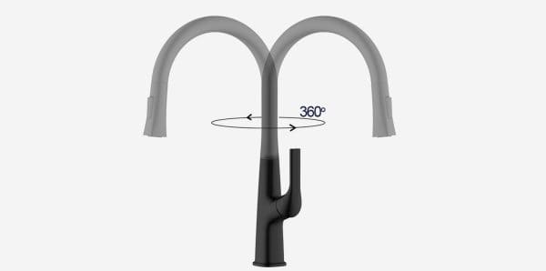 Vòi chậu rửa bát dây rút Kluger KLF0002B