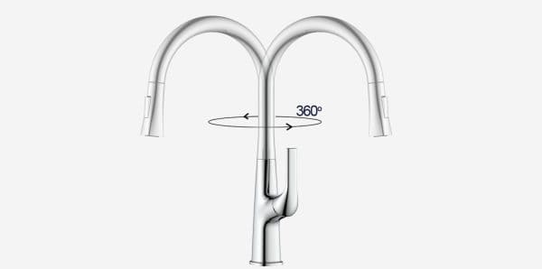 Vòi chậu rửa bát dây rút Kluger KLF0002C