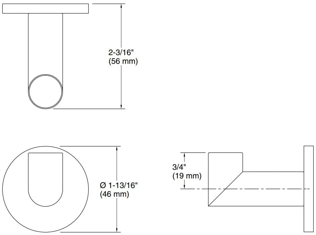 Bản vẽ móc treo quần áo Kallista P33005