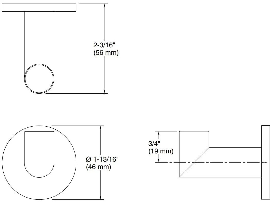 Bản vẽ móc treo quần áo Kallista P33005