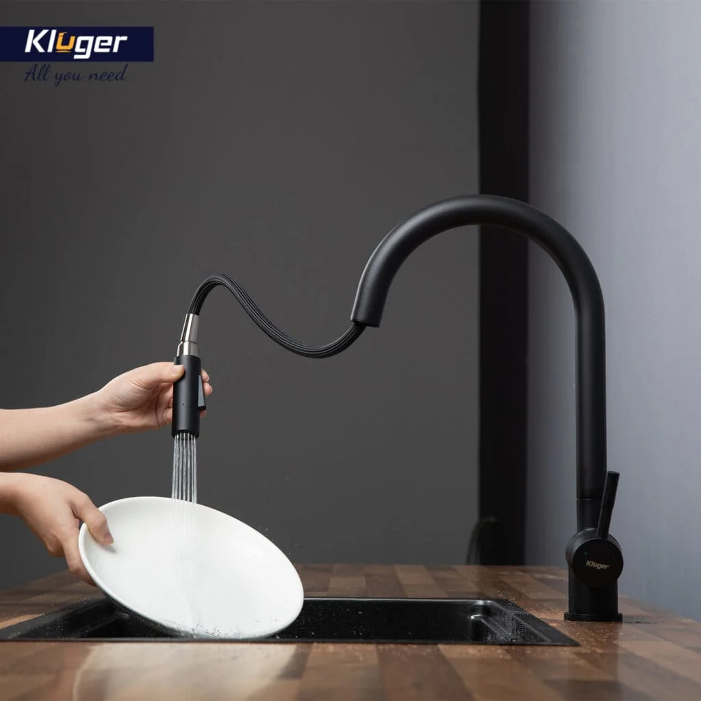 Vòi chậu rửa bát dây rút Kluger KLF0008B