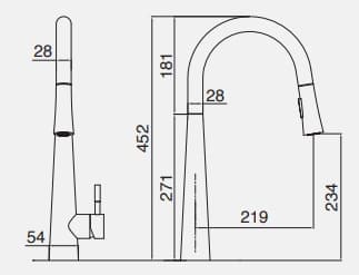 Vòi chậu rửa bát dây rút Kluger KLF0009C