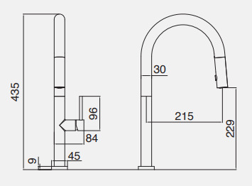 Vòi chậu rửa bát dây rút Kluger KLF0010B