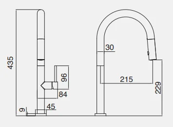 Vòi chậu rửa bát dây rút Kluger KLF0010B