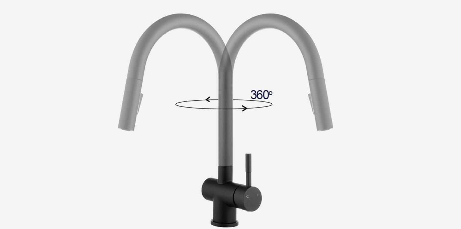 Vòi chậu rửa bát dây rút Kluger KLF0008B