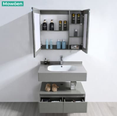Bộ tủ chậu lavabo nhựa PVC Mowoen MW2826-80PVC