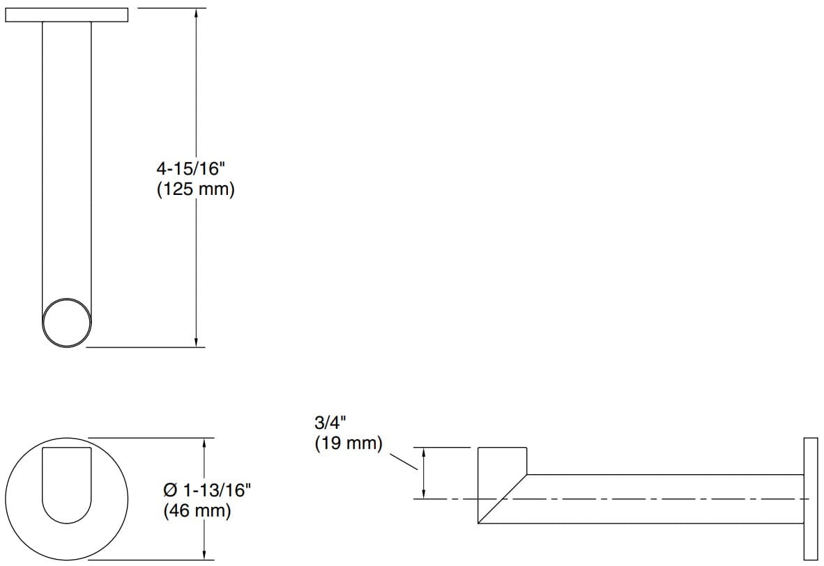 Bản vẽ giá treo giấy Kallista P33006