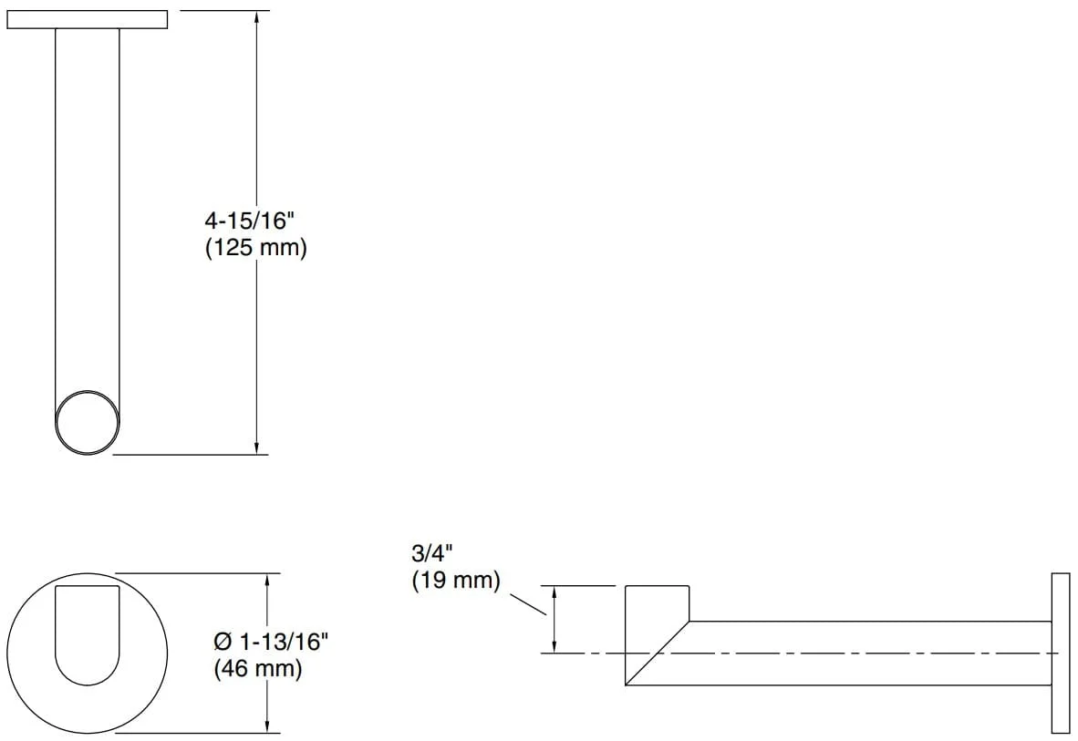 Bản vẽ giá treo giấy Kallista P33006