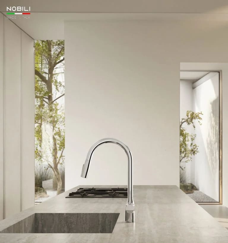 Vòi rửa chén bán Nobili NB305C dây rút